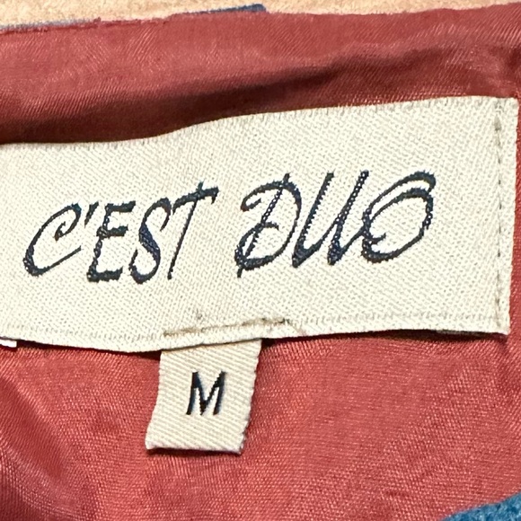 Vintage C’est Duo Brown & Blue Wrap Skirt in a Size Medium - Picture 5 of 8